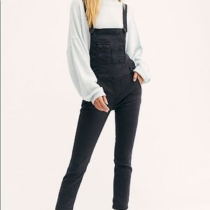 Free people washed denim overalls